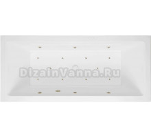 Акриловая ванна Excellent Heaven Slim Relax 160x75 см, встраиваемая, с гидромассажем, белая, с каркасом, со сливом-переливом, фурнитура бронза