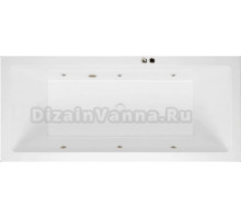 Акриловая ванна Excellent Heaven Slim Soft 160x75 см, встраиваемая, с гидромассажем, белая, с каркасом, со сливом-переливом, фурнитура бронза