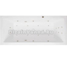 Акриловая ванна Excellent Heaven Slim Ultra 160x75 см, встраиваемая, с гидромассажем, белая, с каркасом, со сливом-переливом, фурнитура бронза