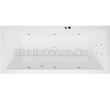 Акриловая ванна Excellent Heaven Slim Line 170x75 см, встраиваемая, с гидромассажем, белая, с каркасом, со сливом-переливом, фурнитура бронза