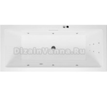 Акриловая ванна Excellent Heaven Slim Line 170x75 см, встраиваемая, с гидромассажем, белая, с каркасом, со сливом-переливом