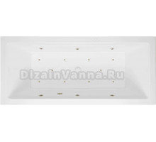 Акриловая ванна Excellent Heaven Slim Relax 170x75 см, встраиваемая, с гидромассажем, белая, с каркасом, со сливом-переливом, фурнитура бронза