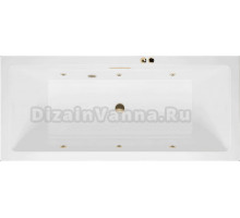 Акриловая ванна Excellent Heaven Slim Soft 170x75 см, встраиваемая, с гидромассажем, белая, с каркасом, со сливом-переливом, фурнитура золото