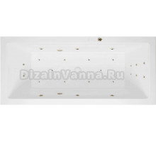 Акриловая ванна Excellent Heaven Slim Ultra 170x75 см, встраиваемая, с гидромассажем, белая, с каркасом, со сливом-переливом, фурнитура бронза