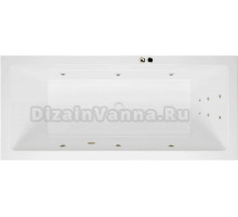 Акриловая ванна Excellent Heaven Slim Line 180x80 см, встраиваемая, с гидромассажем, белая, с каркасом, со сливом-переливом, фурнитура бронза