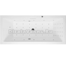 Акриловая ванна Excellent Heaven Slim Nano 180x80 см, встраиваемая, с гидромассажем, белая, с каркасом, со сливом-переливом