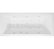 Акриловая ванна Excellent Heaven Slim Relax 180x80 см, встраиваемая, с гидромассажем, белая, с каркасом, со сливом-переливом, фурнитура бронза