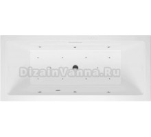 Акриловая ванна Excellent Heaven Slim Relax 180x80 см, встраиваемая, с гидромассажем, белая, с каркасом, со сливом-переливом