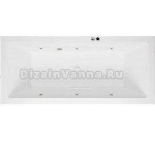 Акриловая ванна Excellent Heaven Slim Soft 180x80 см, встраиваемая, с гидромассажем, белая, с каркасом, со сливом-переливом, фурнитура бронза