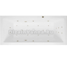 Акриловая ванна Excellent Heaven Slim Ultra 180x80 см, встраиваемая, с гидромассажем, белая, с каркасом, со сливом-переливом, фурнитура бронза