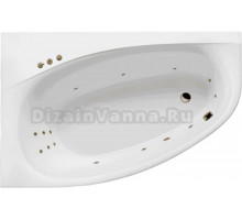 Акриловая ванна Excellent Kameleon Smart L 170x110 см, угловая, левая, встраиваемая, с гидромассажем, белая, асимметричная, с каркасом, со сливом-переливом, фурнитура бронза