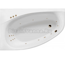 Акриловая ванна Excellent Kameleon Smart L 170x110 см, угловая, левая, встраиваемая, с гидромассажем, белая, асимметричная, с каркасом, со сливом-переливом, фурнитура золото