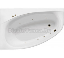 Акриловая ванна Excellent Kameleon Soft L 170x110 см, угловая, левая, встраиваемая, с гидромассажем, белая, асимметричная, с каркасом, со сливом-переливом, фурнитура бронза