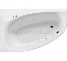 Акриловая ванна Excellent Kameleon Soft L 170x110 см, угловая, левая, встраиваемая, с гидромассажем, белая, асимметричная, с каркасом, со сливом-переливом, фурнитура золото