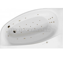 Акриловая ванна Excellent Kameleon Ultra L 170x110 см, угловая, левая, встраиваемая, с гидромассажем, белая, асимметричная, с каркасом, со сливом-переливом, фурнитура бронза