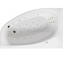 Акриловая ванна Excellent Kameleon Ultra L 170x110 см, угловая, левая, встраиваемая, с гидромассажем, белая, асимметричная, с каркасом, со сливом-переливом, фурнитура золото