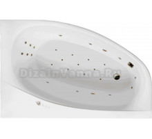 Акриловая ванна Excellent Kameleon Ultra R 170x110 см, угловая, правая, встраиваемая, с гидромассажем, белая, асимметричная, с каркасом, со сливом-переливом, фурнитура бронза