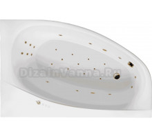 Акриловая ванна Excellent Kameleon Ultra R 170x110 см, угловая, правая, встраиваемая, с гидромассажем, белая, асимметричная, с каркасом, со сливом-переливом, фурнитура золото