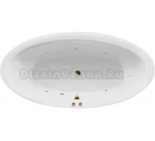 Акриловая ванна Excellent Lumina Line Nano 190x95 см, встраиваемая, с гидромассажем, белая, овальная, с каркасом, со сливом-переливом, фурнитура золото