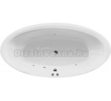 Акриловая ванна Excellent Lumina Line Nano 190x95 см, встраиваемая, с гидромассажем, белая, овальная, с каркасом, со сливом-переливом