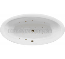 Акриловая ванна Excellent Lumina Relax 190x95 см, встраиваемая, с гидромассажем, белая, овальная, с каркасом, со сливом-переливом, фурнитура бронза