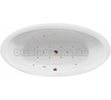 Акриловая ванна Excellent Lumina Relax 190x95 см, встраиваемая, с гидромассажем, белая, овальная, с каркасом, со сливом-переливом, фурнитура золото