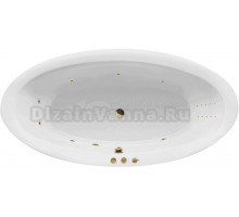 Акриловая ванна Excellent Lumina Smart Nano 190x95 см, встраиваемая, с гидромассажем, белая, овальная, с каркасом, со сливом-переливом, фурнитура золото