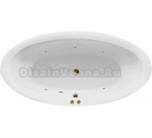 Акриловая ванна Excellent Lumina Soft 190x95 см, встраиваемая, с гидромассажем, белая, овальная, с каркасом, со сливом-переливом, фурнитура бронза
