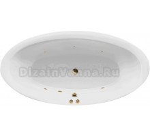 Акриловая ванна Excellent Lumina Soft 190x95 см, встраиваемая, с гидромассажем, белая, овальная, с каркасом, со сливом-переливом, фурнитура золото