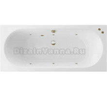 Акриловая ванна Excellent Oceana Soft 170x75 см, встраиваемая, с гидромассажем, белая, с каркасом, со сливом-переливом, фурнитура бронза
