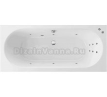 Акриловая ванна Excellent Oceana Slim Line 160x75 см, встраиваемая, с гидромассажем, белая, с каркасом, со сливом-переливом