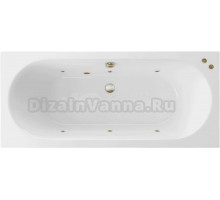 Акриловая ванна Excellent Oceana Slim Soft 160x75 см, встраиваемая, с гидромассажем, белая, с каркасом, со сливом-переливом, фурнитура бронза