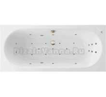 Акриловая ванна Excellent Oceana Slim Ultra 160x75 см, встраиваемая, с гидромассажем, белая, с каркасом, со сливом-переливом, фурнитура бронза