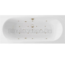 Акриловая ванна Excellent Oceana Slim Relax 170x75 см, встраиваемая, с гидромассажем, белая, с каркасом, со сливом-переливом, фурнитура бронза