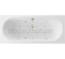 Акриловая ванна Excellent Oceana Slim Relax 180x80 см, встраиваемая, с гидромассажем, белая, с каркасом, со сливом-переливом, фурнитура бронза