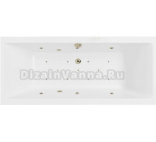 Акриловая ванна Excellent Pryzmat Relax 150x75 см, встраиваемая, с гидромассажем, белая, с каркасом, со сливом-переливом, фурнитура бронза
