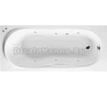 Акриловая ванна Excellent Sekwana Line Nano 170x75 см, встраиваемая, с гидромассажем, белая, с каркасом, со сливом-переливом