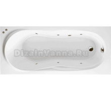 Акриловая ванна Excellent Sekwana Soft 170x75 см, встраиваемая, с гидромассажем, белая, с каркасом, со сливом-переливом, фурнитура бронза