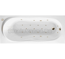 Акриловая ванна Excellent Sekwana Ultra T Nano 170x75 см, встраиваемая, с гидромассажем, белая, с каркасом, со сливом-переливом, фурнитура золото