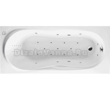 Акриловая ванна Excellent Sekwana Ultra T Nano 170x75 см, встраиваемая, с гидромассажем, белая, с каркасом, со сливом-переливом