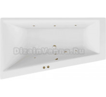 Акриловая ванна Excellent Sfera Soft L 170x100 см, угловая, левая, встраиваемая, с гидромассажем, белая, асимметричная, с каркасом, со сливом-переливом, фурнитура бронза