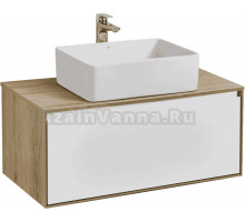 Тумба с раковиной AQUATON Либерти 90 со столешницей дуб эльвезия, раковина Mila 35