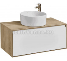 Тумба с раковиной AQUATON Либерти 90 со столешницей дуб эльвезия, раковина Mila 40