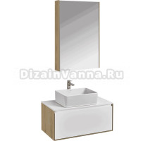 Мебель для ванной комнаты AQUATON Либерти 90 со столешницей белый глянец, раковина Mila 35