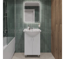 Мебель для ванной комнаты Orange Samara 60 белый глянец, со смесителем, зеркало Samara 50 с подсветкой