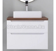 Тумба под раковину со столешницей Jorno Wood 80 белая, столешница темная