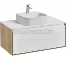 Тумба с раковиной AQUATON Либерти 90 со столешницей белый глянец, раковина Одри 42