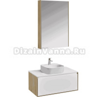 Мебель для ванной комнаты AQUATON Либерти 90 со столешницей белый глянец, раковина Одри 42
