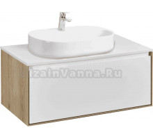 Тумба с раковиной AQUATON Либерти 90 со столешницей белый глянец, раковина Одри 62