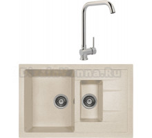 Комплект Мойка Gerhans C10-20 бежевая + Смеситель MEGA Didim MG-CM107 хром